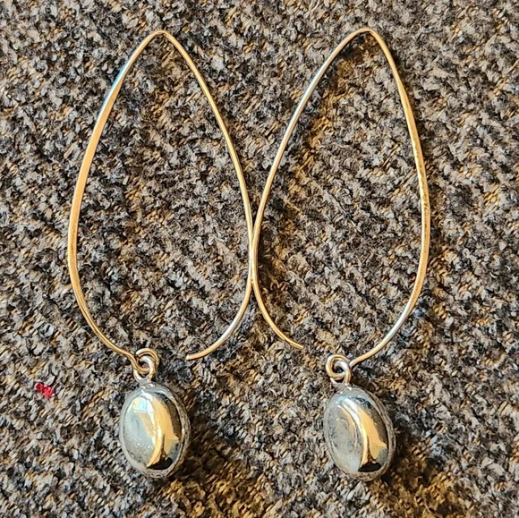 Silpada Wire Drop Earrings Sterling Silver Rhodium Plated - Picture 2 of 7